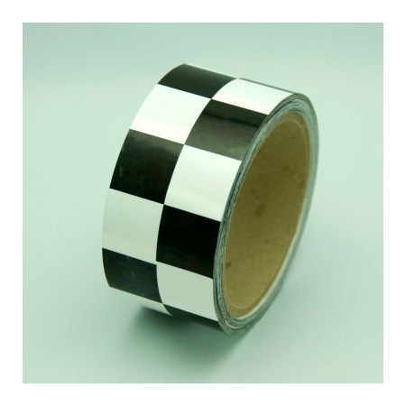 Top Tape And Label Hazard Marking Tape, Black/White Checker, 2"W x 54'L Roll, LCB212 LCB212